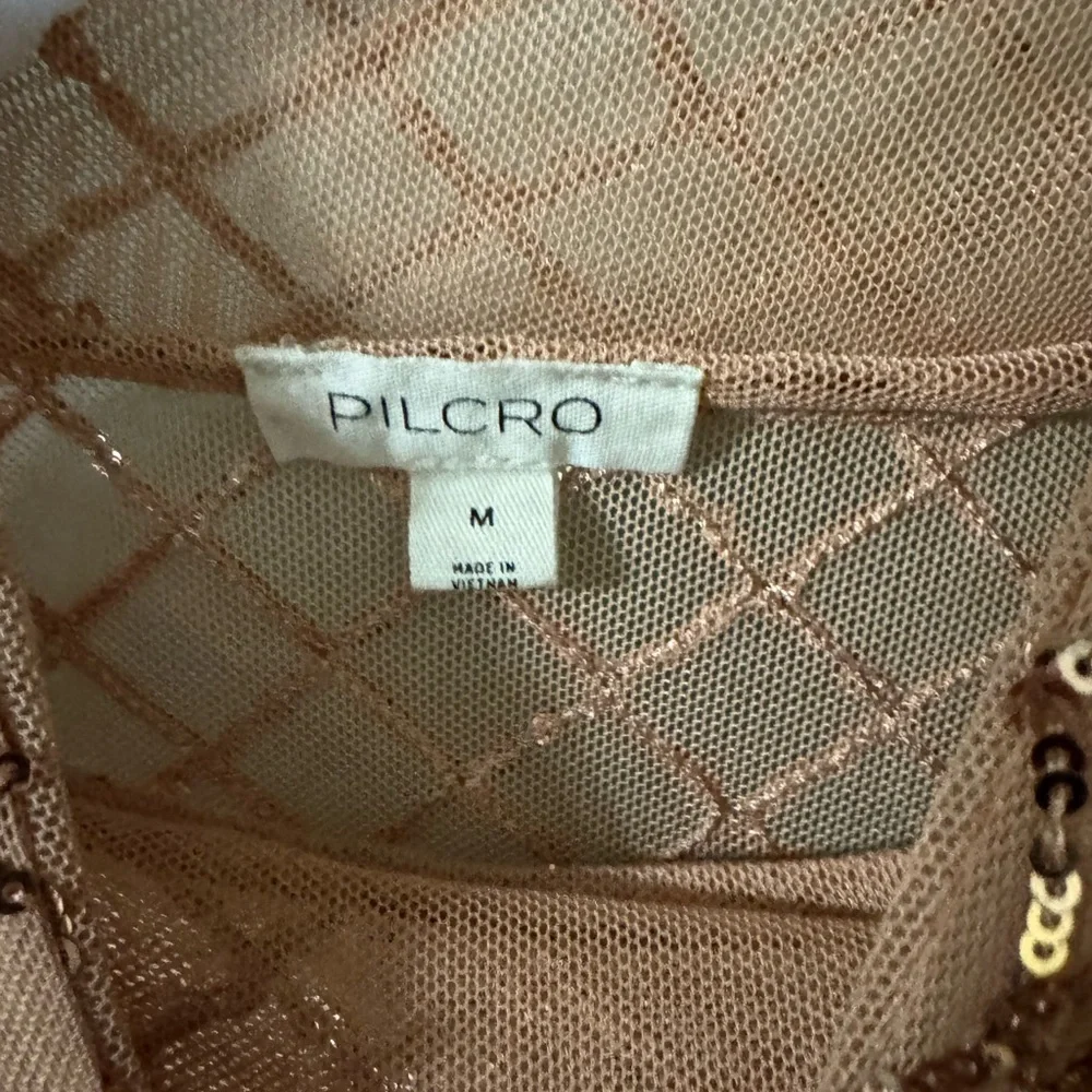 Pilcro by Anthrpologie Shimmering Sequin Blouse - Brown Medium - Picture 3 of 6